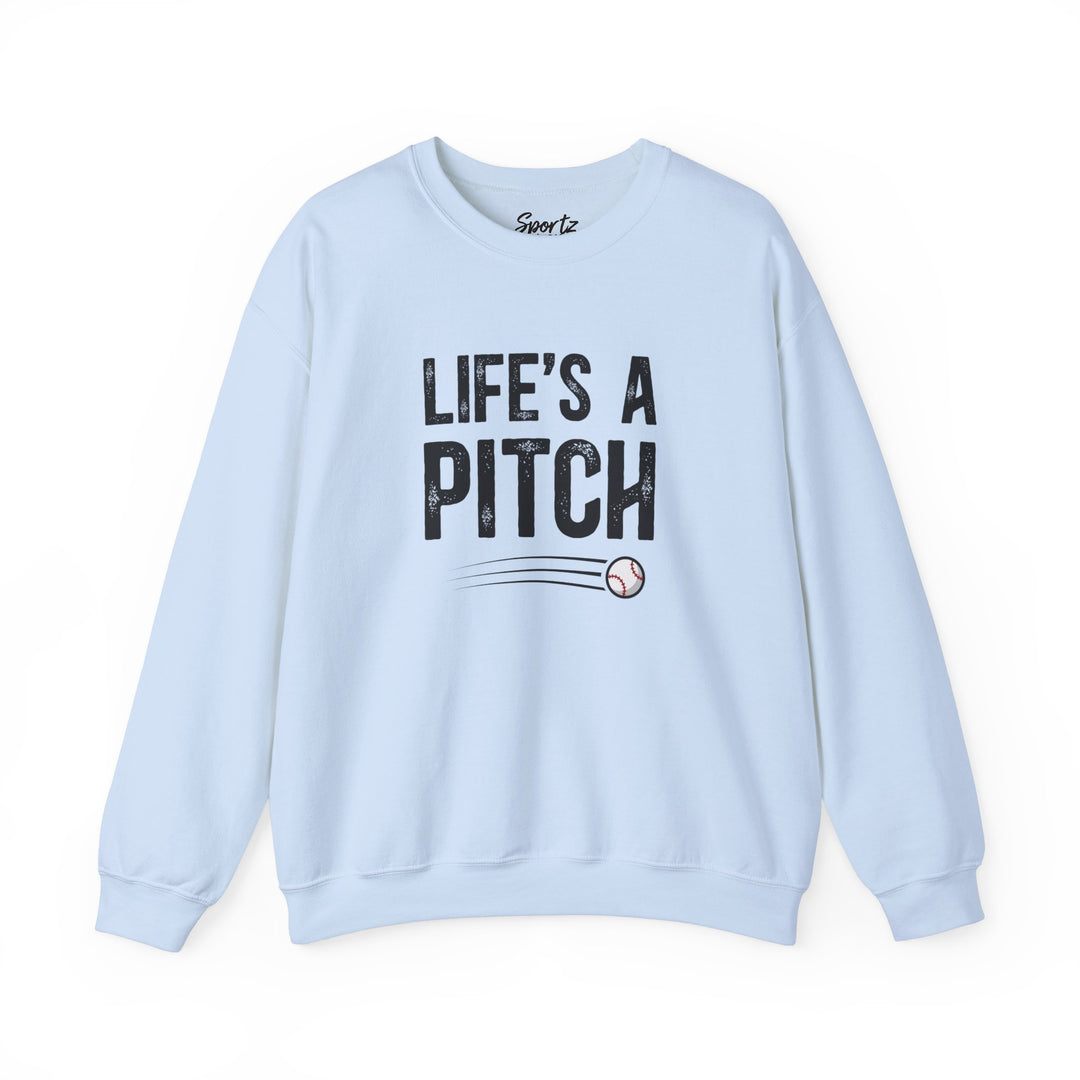 Life's a Pitch Baseball Adult Unisex Crewneck Sweatshirt