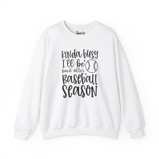 Kinda Busy Baseball Adult Unisex Basic Crewneck Sweatshirt