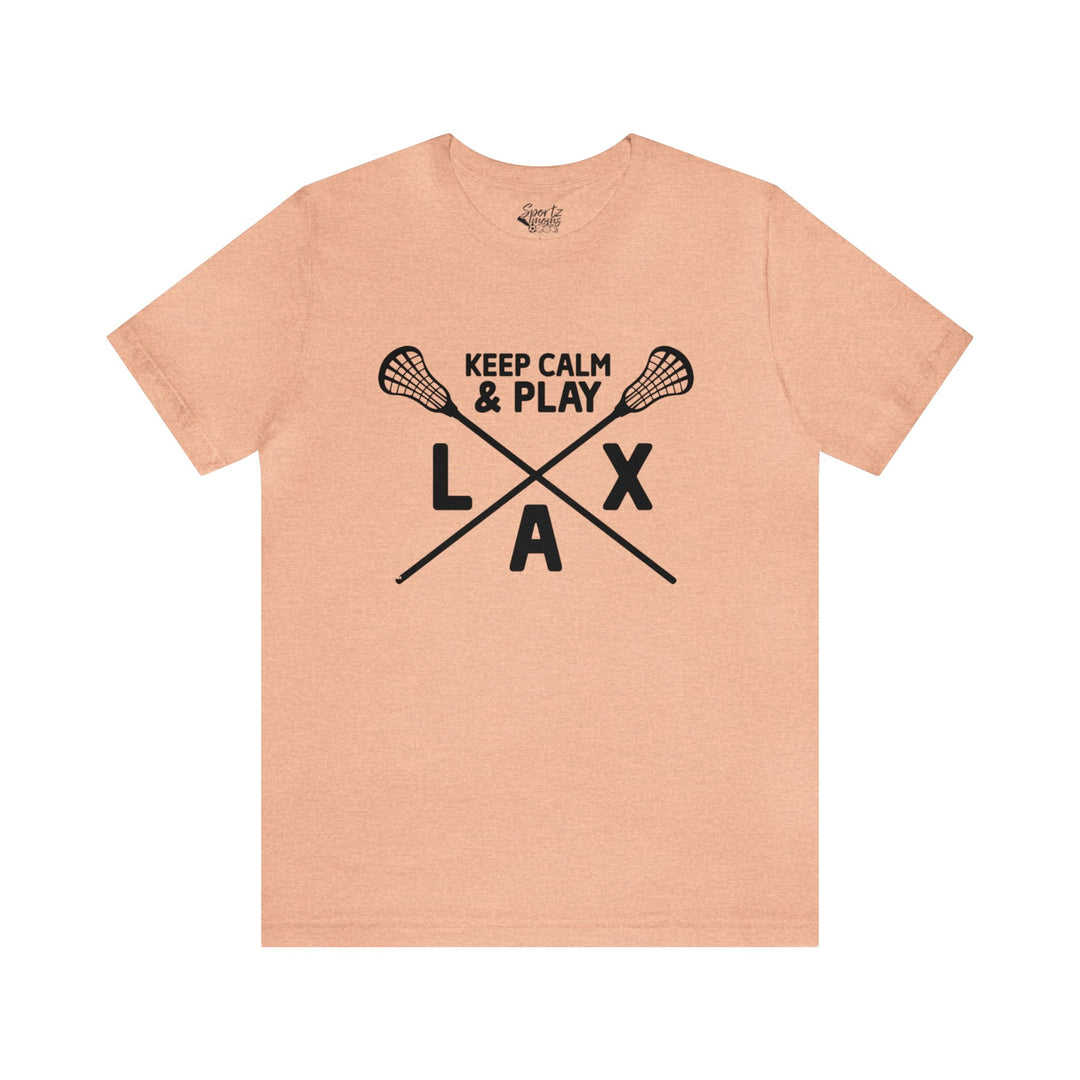 Keep Calm Lacrosse Adult Unisex Mid-Level T-Shirt