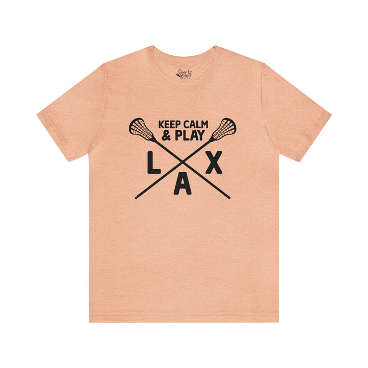 Keep Calm Lacrosse Adult Unisex Mid-Level T-Shirt