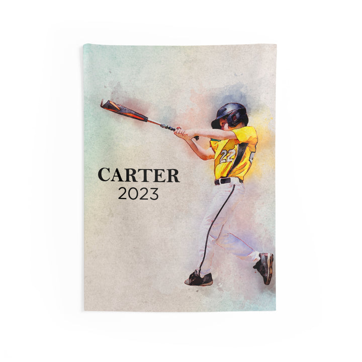 Indoor Wall Tapestry w/Watercolor Effect