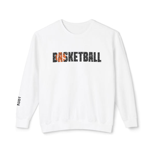 Basketball Adult Unisex Premium Crewneck Sweatshirt w/Name on Sleeve