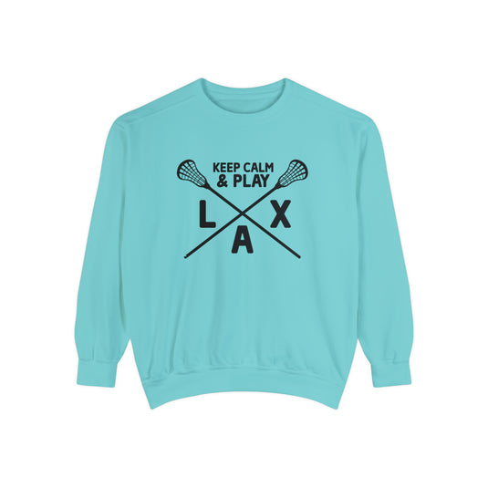 Keep Calm Lacrosse Adult Unisex Premium Crewneck Sweatshirt