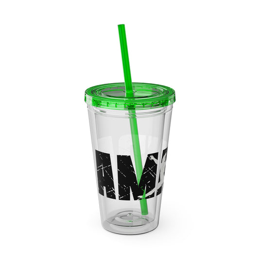 Gymnastics 16 oz Sunsplash Tumbler with Straw w/Custom Name