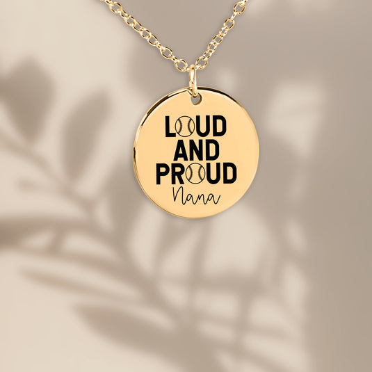 Loud and Proud Nana Baseball Coin Necklace