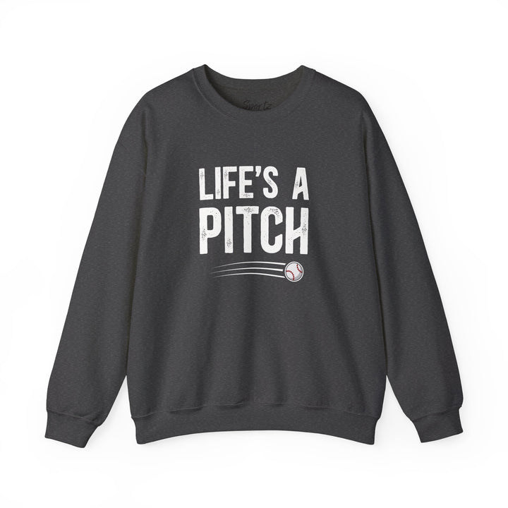 Life's a Pitch Baseball Adult Unisex Crewneck Sweatshirt