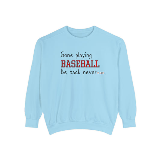 Gone Playing Baseball Adult Unisex Premium Crewneck Sweatshirt