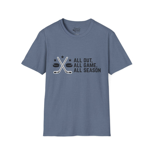 All Out All Game All Season Hockey Adult Unisex Basic T-Shirt