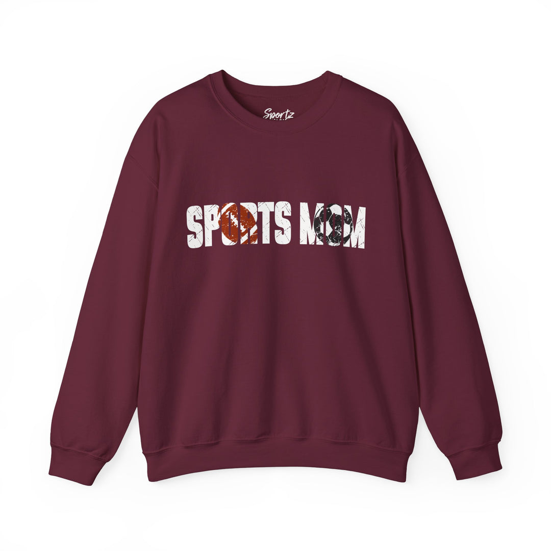 Sports Mom w/Football & Soccer Ball Adult Unisex Crewneck Sweatshirt
