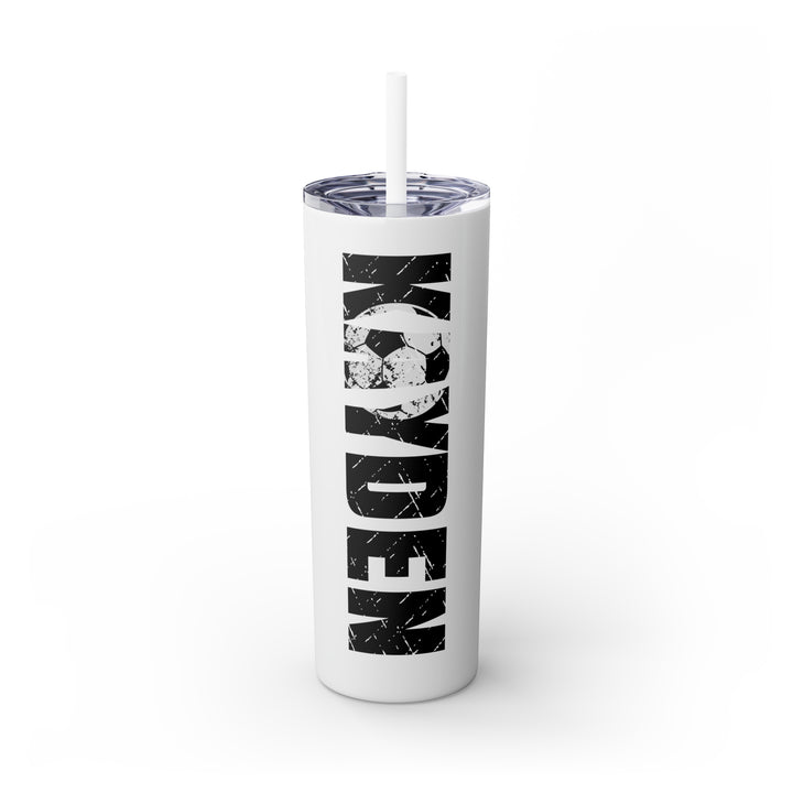 Soccer 20oz Skinny Tumbler with Straw w/Custom Name