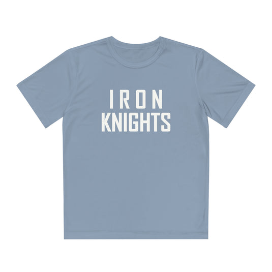 Iron Knights Youth Short Sleeve Competitor Moisture Wicking Tee w/Stacked Text Only