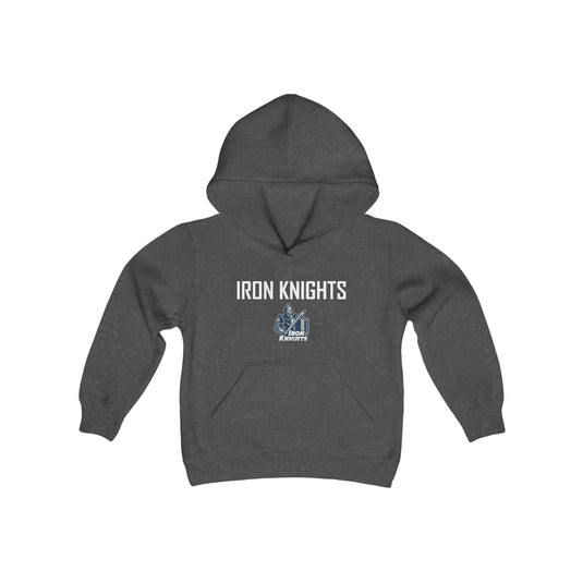 Iron Knights Youth Hooded Sweatshirt W/Name, Number & Bible Verse - All White Design