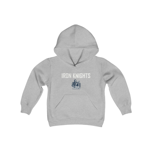 Iron Knights Youth Hooded Sweatshirt W/Name, Number & Bible Verse - All White Design