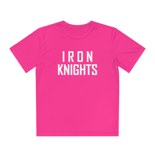 Iron Knights Youth Short Sleeve Competitor Moisture Wicking Tee w/Stacked Text Only