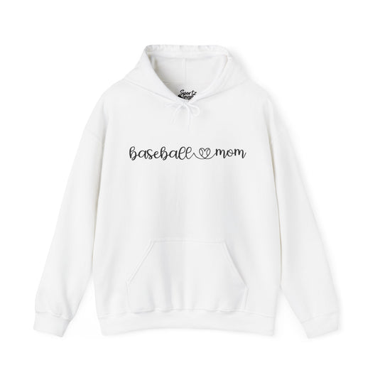 Baseball Mom with Heart Adult Unisex Basic Hooded Sweatshirt