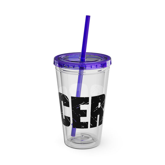 Soccer 16 oz Sunsplash Tumbler with Straw