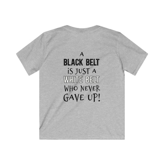 Key Martial Arts Unisex Youth Basic T-Shirt - A Black Belt is just a White Belt Who Never Gave Up