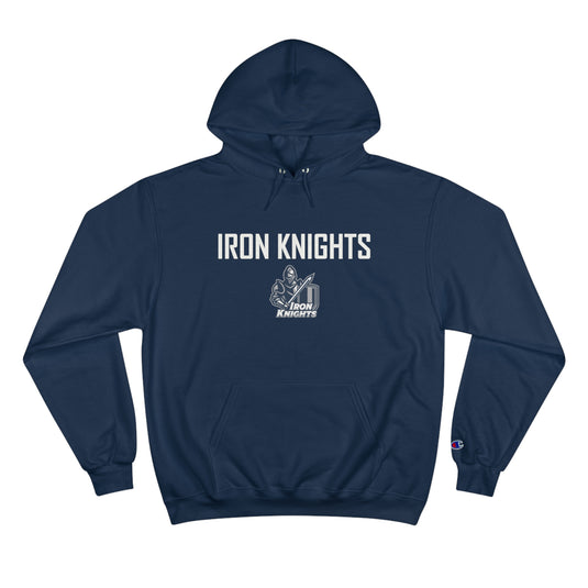 Iron Knights Champion Adult Unisex Hoodie W/Name, Number & Bible Verse - All White Design