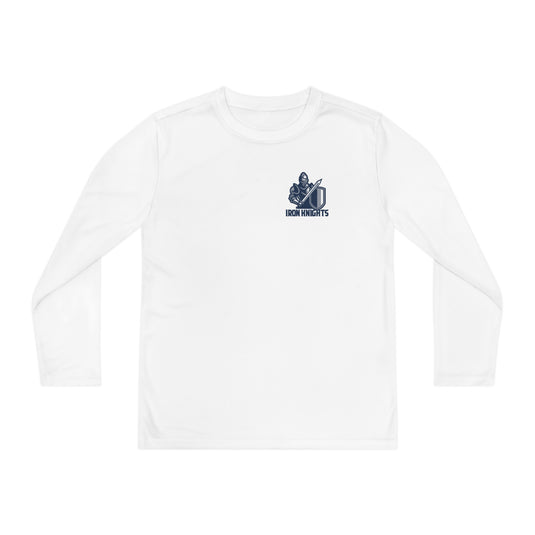 Iron Knights Youth Long Sleeve Competitor Moisture Wicking Tee w/Small Knight Design Logo Only