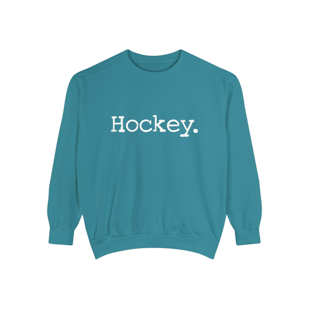 Typewriter Design Hockey Adult Unisex Premium Crewneck Sweatshirt