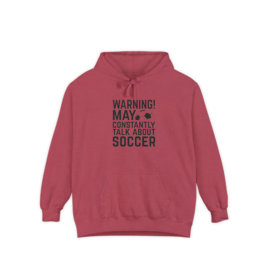 Warning Soccer Adult Unisex Premium Hooded Sweatshirt