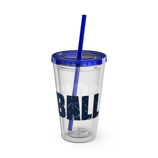 Softball 16 oz Sunsplash Tumbler with Straw