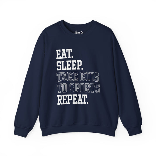 Eat Sleep Take Kids To Sports Repeat Adult Unisex Basic Crewneck Sweatshirt