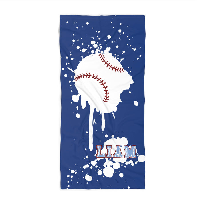 Baseball Beach Towel w/Custom Name
