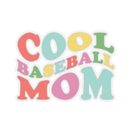 Cool Baseball Mom Kiss-Cut Sticker