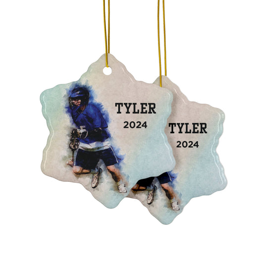 Custom Picture Ceramic Ornament - Watercolor Effect