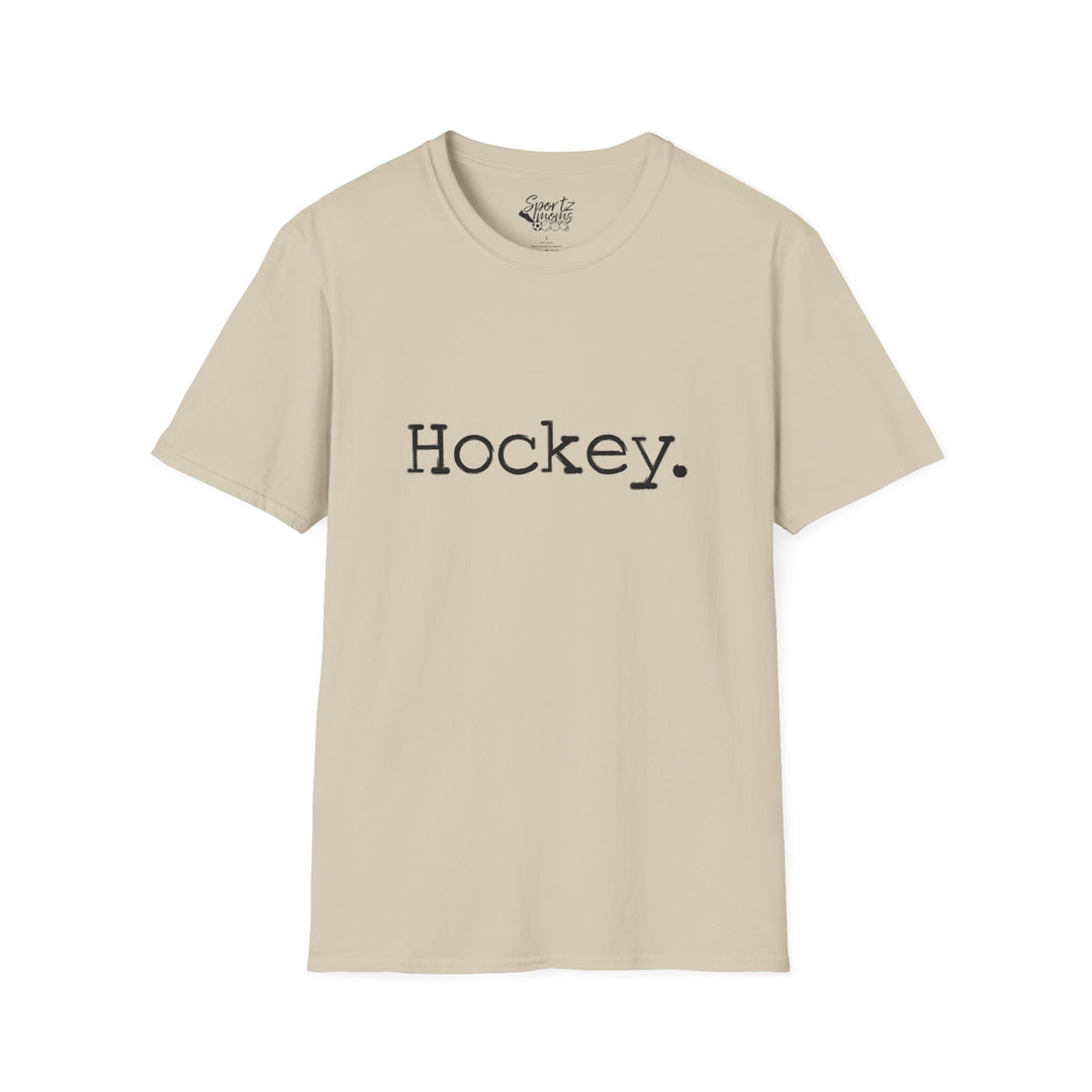 Typewriter Design Hockey Adult Unisex T-Shirt
