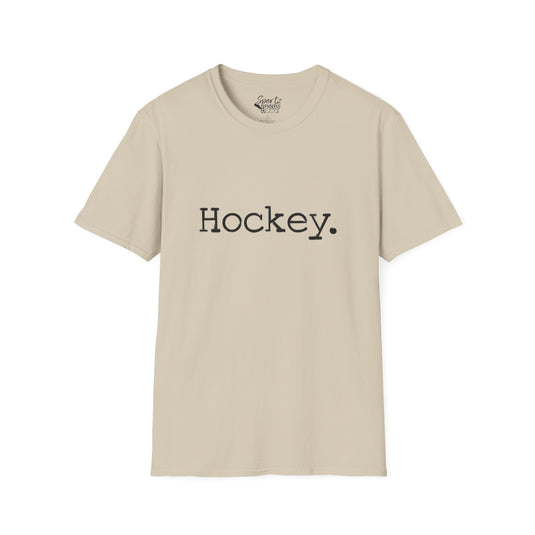 Typewriter Design Hockey Adult Unisex Basic T-Shirt