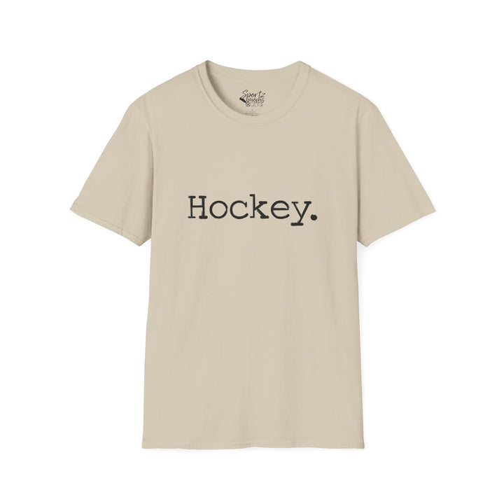 Typewriter Design Hockey Adult Unisex T-Shirt