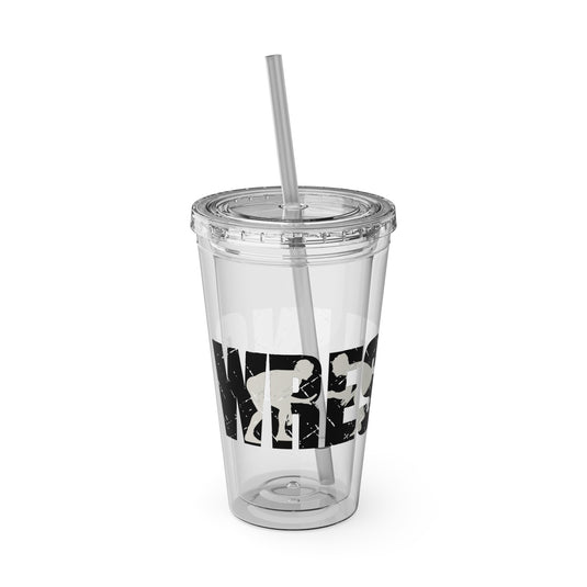 Wrestling 16 oz Sunsplash Tumbler with Straw