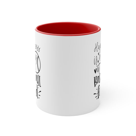 Happiness is a Day Baseball 11oz Accent Mug