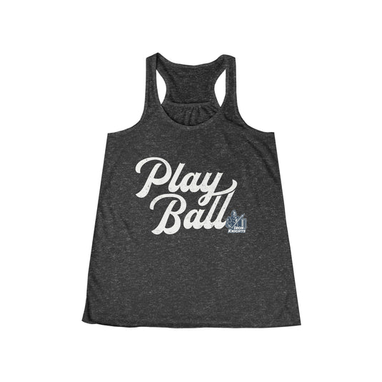 Iron Knights Women's Flowy Racerback Tank - Play Ball Design w/Knight Logo