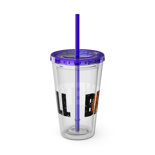 Basketball 16 oz Sunsplash Tumbler with Straw