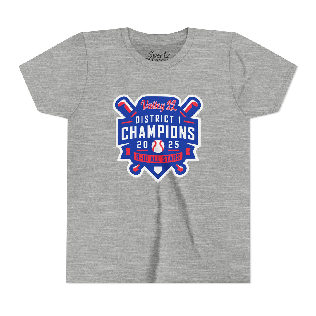 Valley Little League Baseball Unisex Youth Mid-Level T-Shirt - District Champions