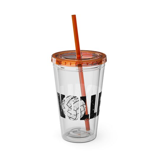 Volleyball 16 oz Sunsplash Tumbler with Straw