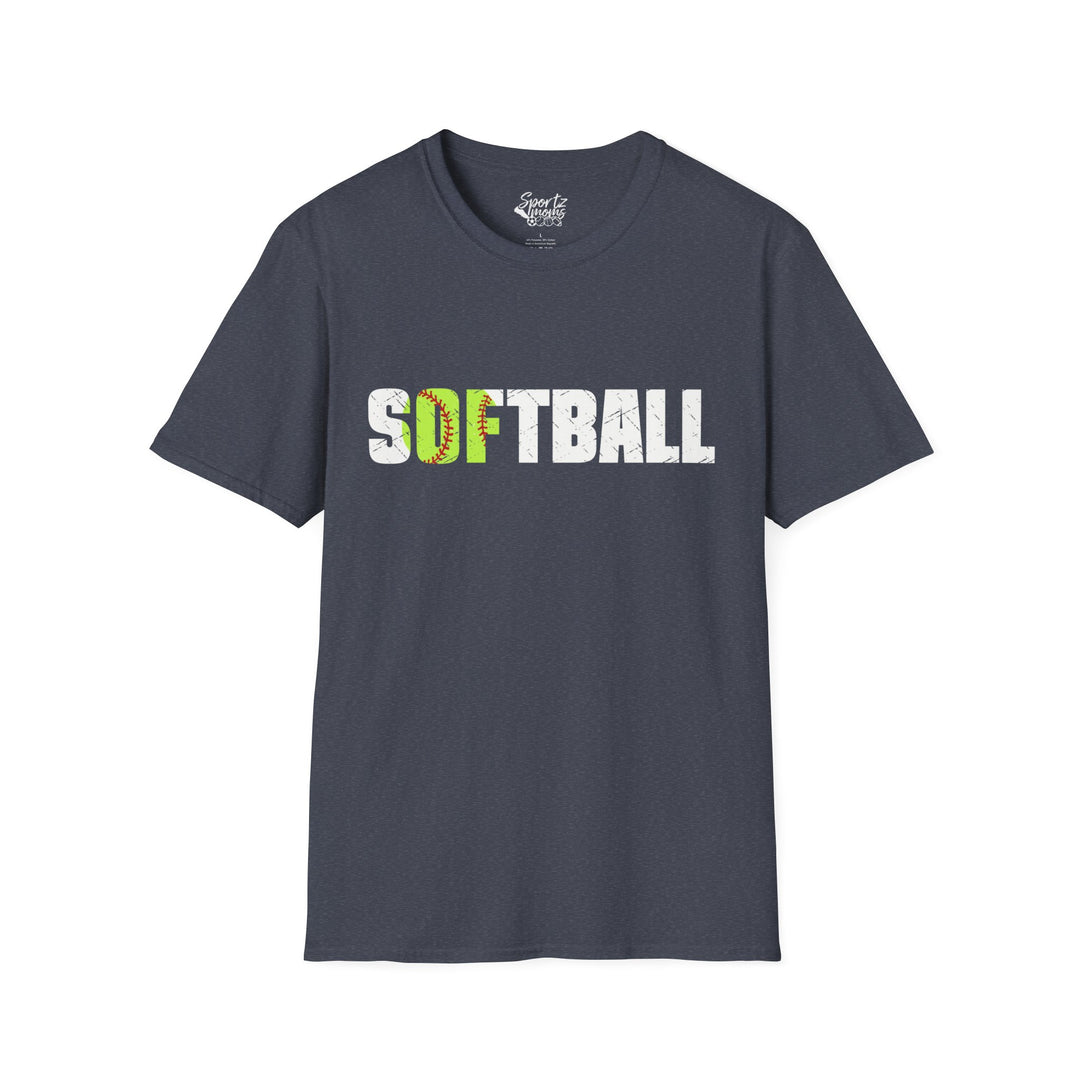 Softball w/White Text Adult Unisex T-Shirt