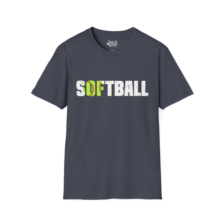 Softball w/White Text Adult Unisex T-Shirt