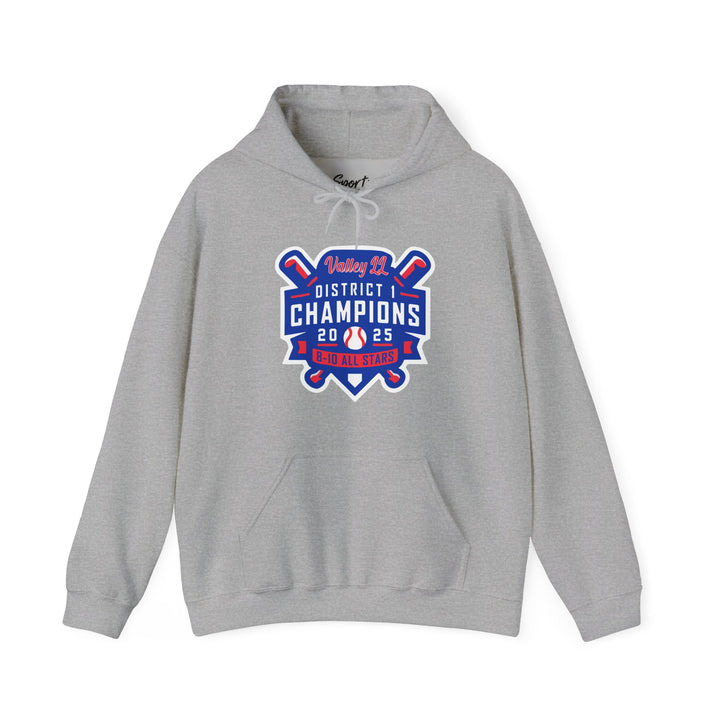 Valley Little League Baseball Unisex Adult Hooded Sweatshirt - District Champions