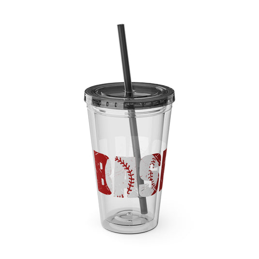 Baseball 16 oz Sunsplash Tumbler with Straw