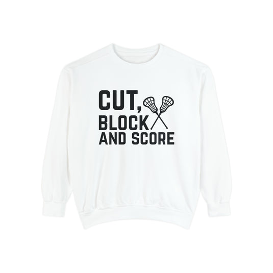 Cut Block and Score Lacrosse Adult Unisex Premium Crewneck Sweatshirt