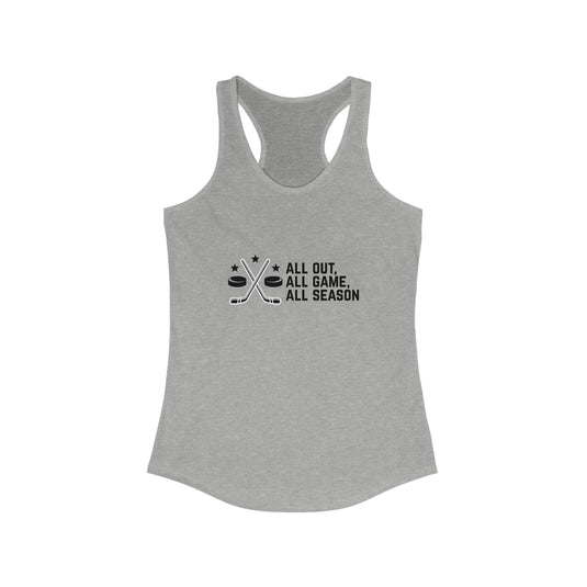 All Out All Game All Season Hockey Women's Racerback Tank