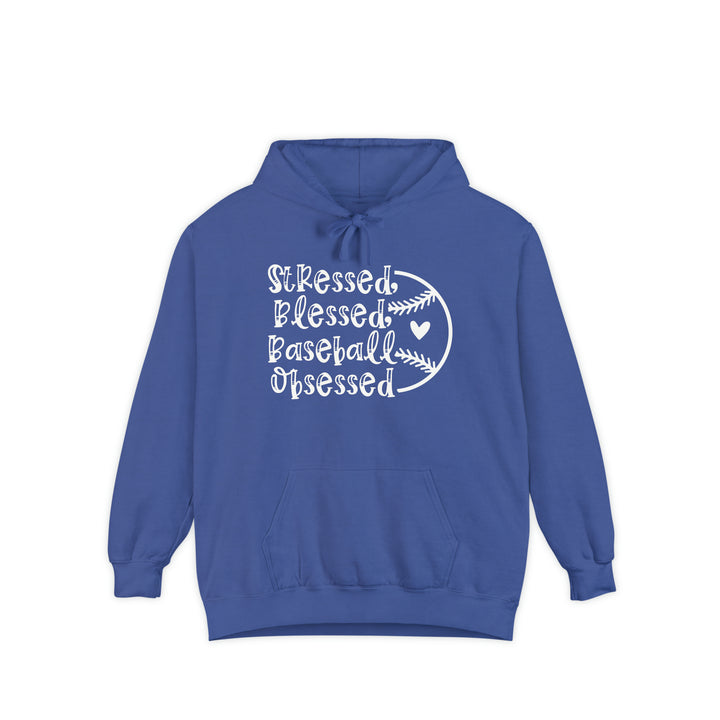 Stressed Blessed Baseball Obsessed Adult Unisex Premium Hooded Sweatshirt