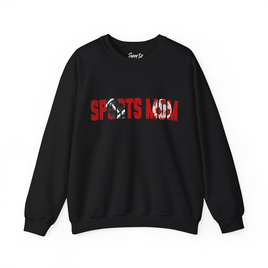 Sports Mom w/Football & Soccer Ball Adult Unisex Crewneck Sweatshirt