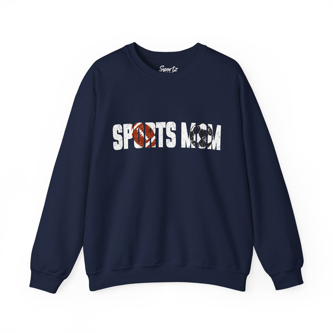 Sports Mom w/Football & Soccer Ball Adult Unisex Crewneck Sweatshirt