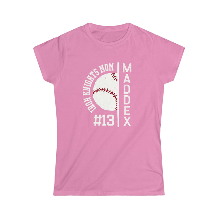 Iron Knights Adult Women's T-Shirt - Mom Design w/Vertical Player Name