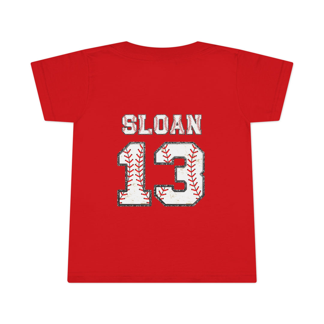 Iron Knights Toddler Unisex T-Shirt w/Flag Design & Name and Number on Back